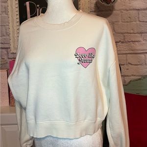 Elevated faith cropped crew neck sweatshirt size M